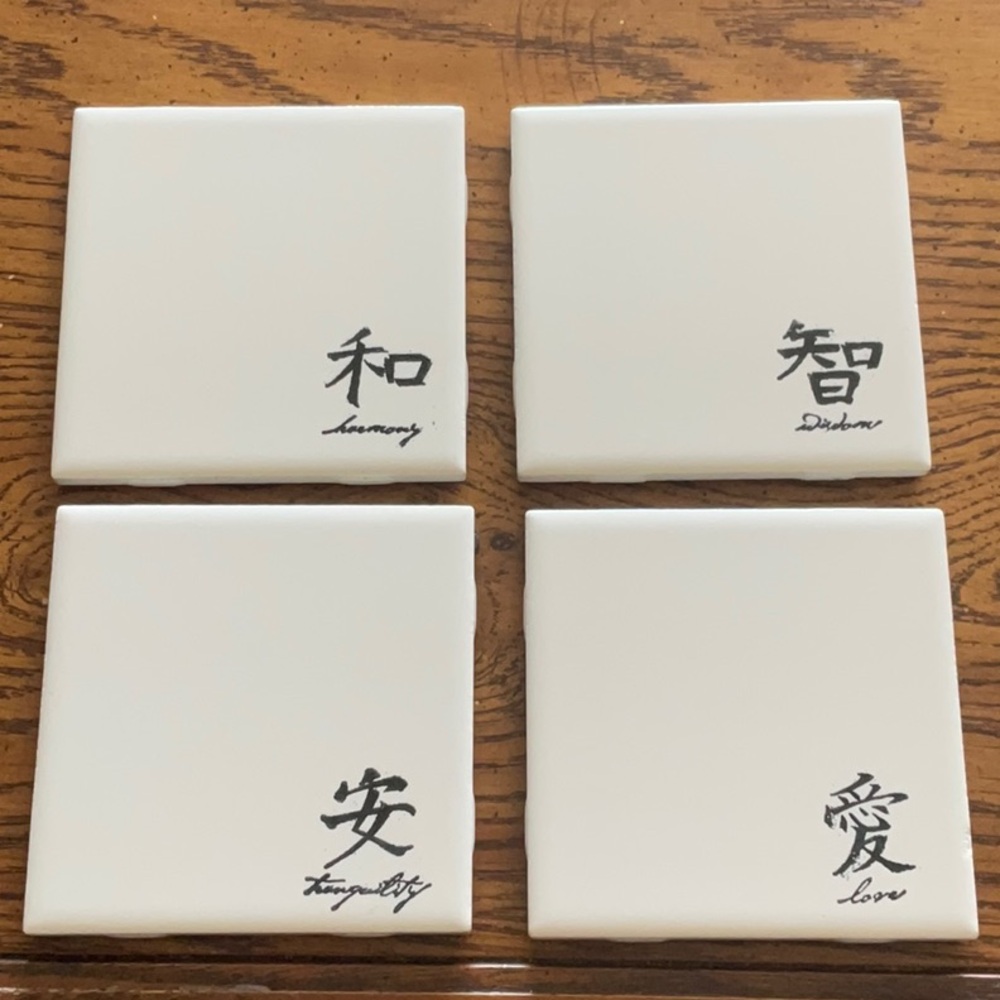 Handmade tile coasters